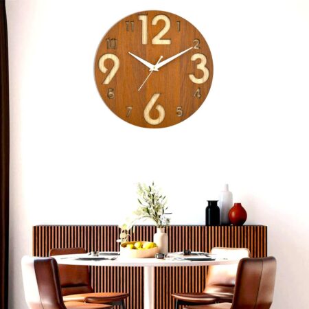 12 inch Wooden Silent Non-Ticking Wall Clock for Home Stylish Latest Designer Wall Clock for Home Living Room Bedroom Office Hall