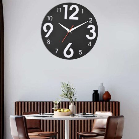 12 inch Wooden Silent Non-Ticking Wall Clock for Home Stylish Latest Designer Wall Clock for Home Living Room Bedroom Office Hall